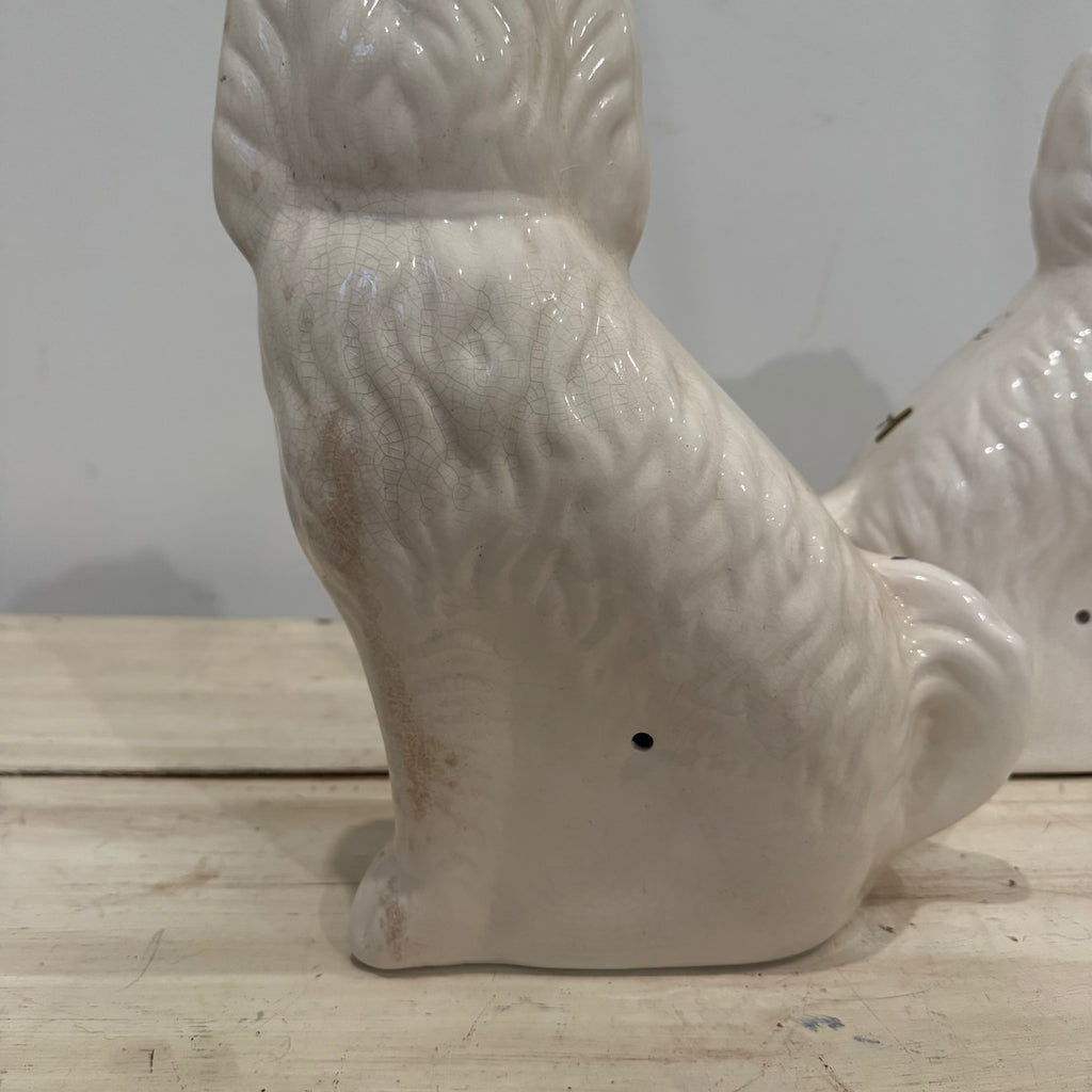 Antique English Staffordshire Spaniel Pair