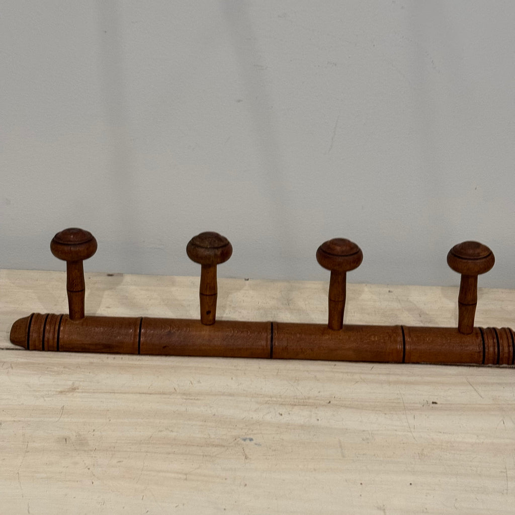 Vintage French Four-Peg Wall Rack