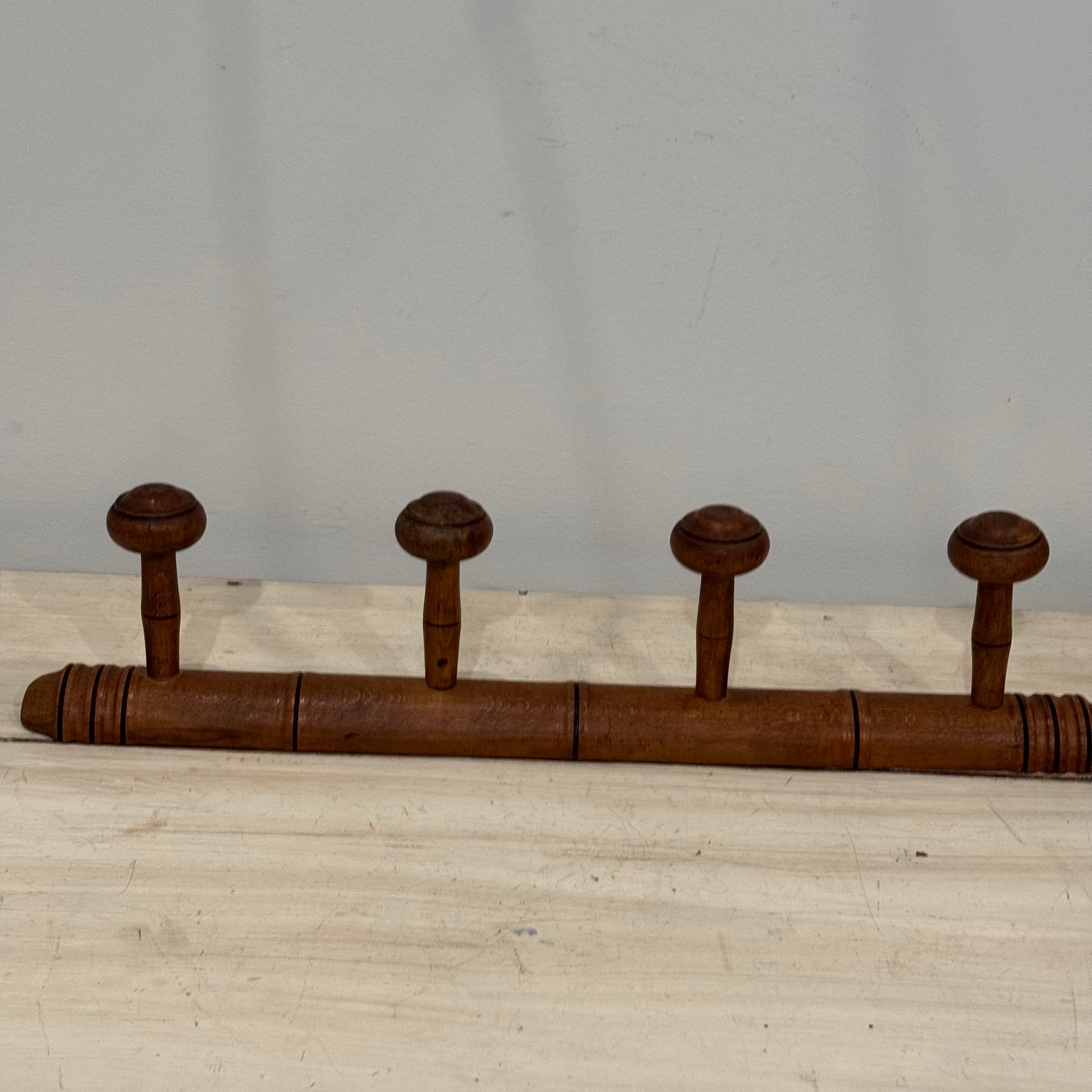 Vintage French Four-Peg Wall Rack
