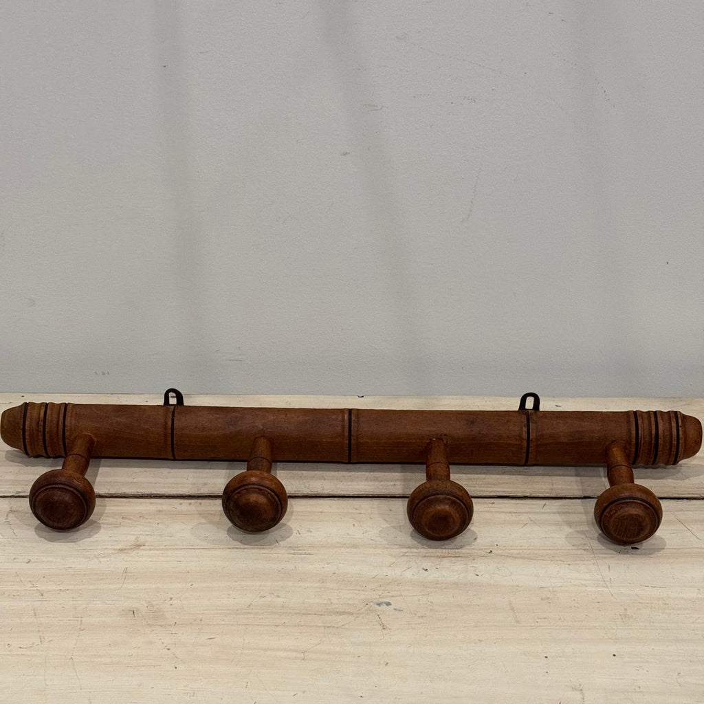 Vintage French Four-Peg Wall Rack