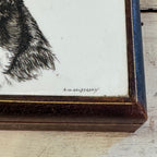 Signed Siberian Husky Leather & Wood Box