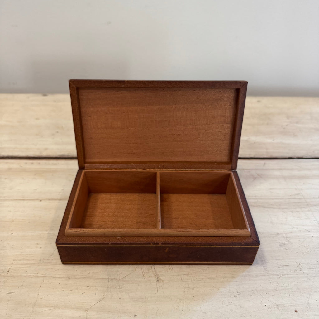 Signed Siberian Husky Leather & Wood Box