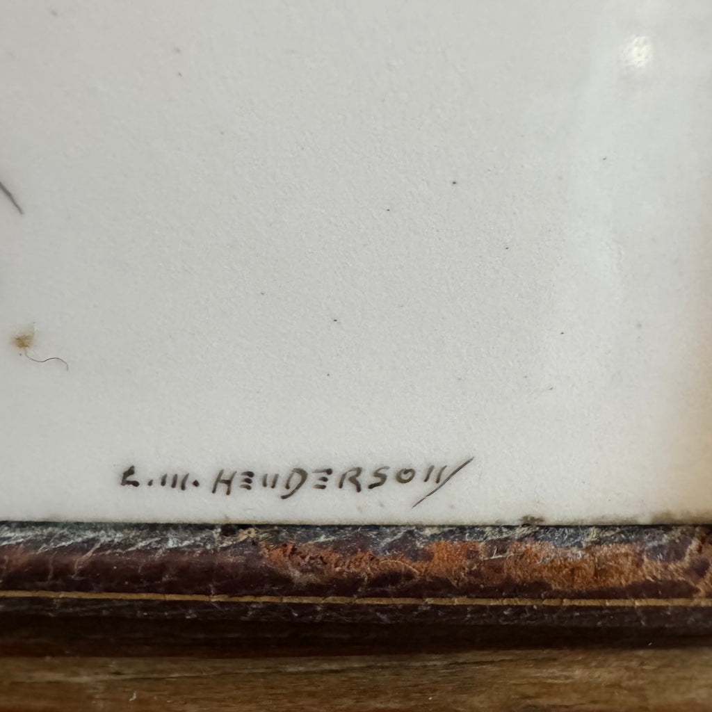 Signed Siberian Husky Leather & Wood Box