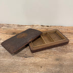 English Wooden Box with Tooled Detail