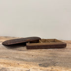 English Wooden Box with Tooled Detail