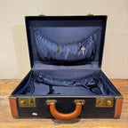 Vintage Suitcase with Leather Trim