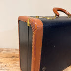 Vintage Suitcase with Leather Trim