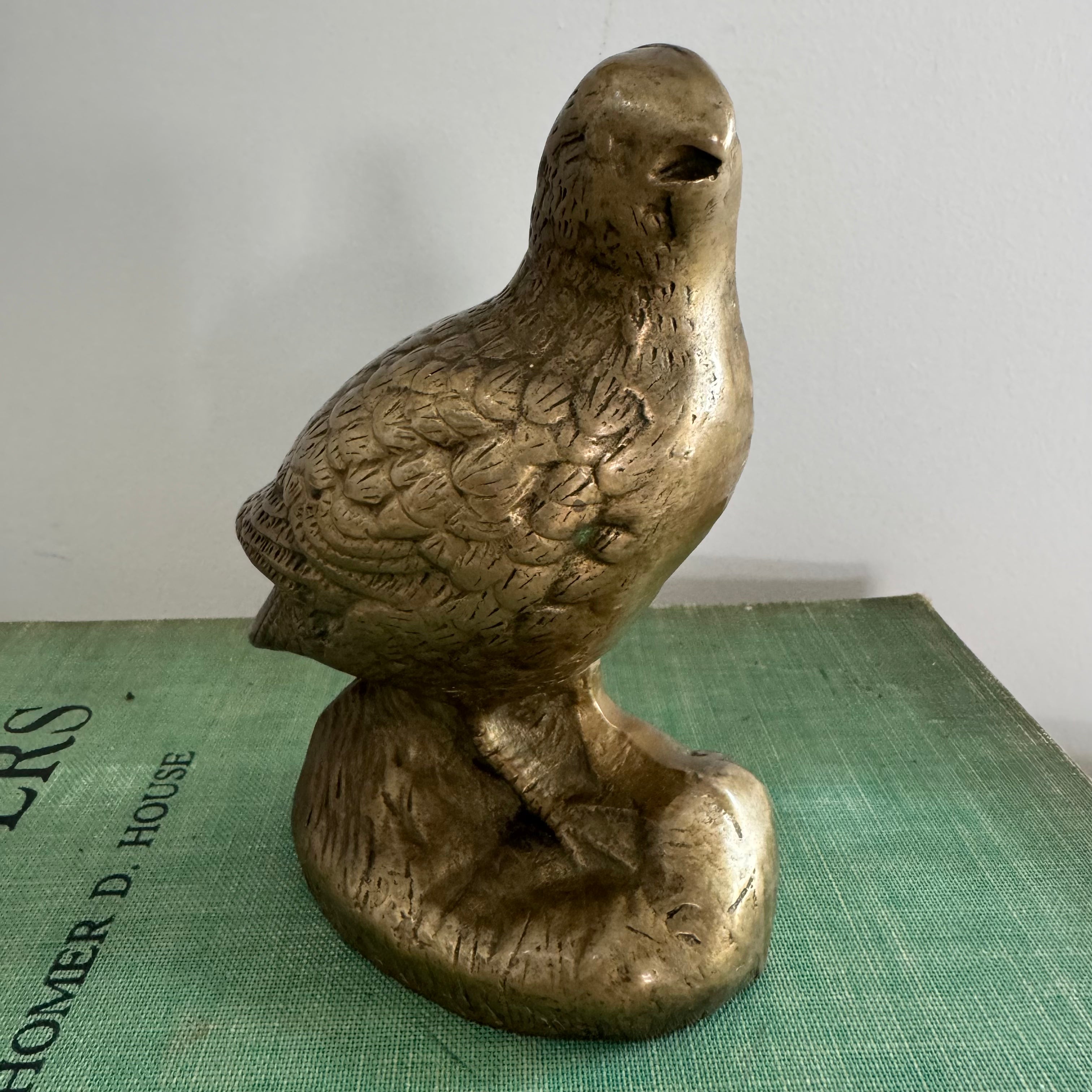Vintage Brass Quail Figure