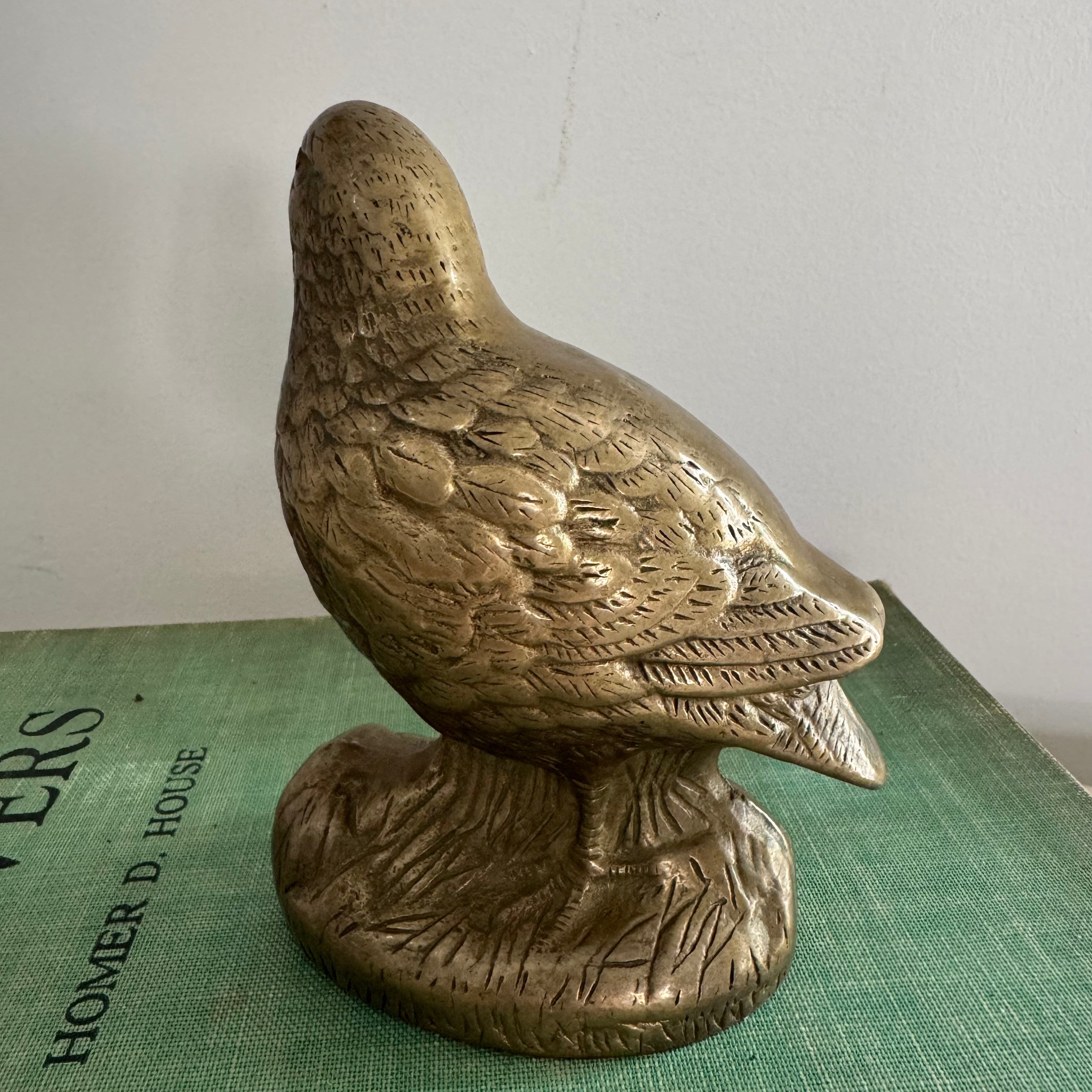 Vintage Brass Quail Figure