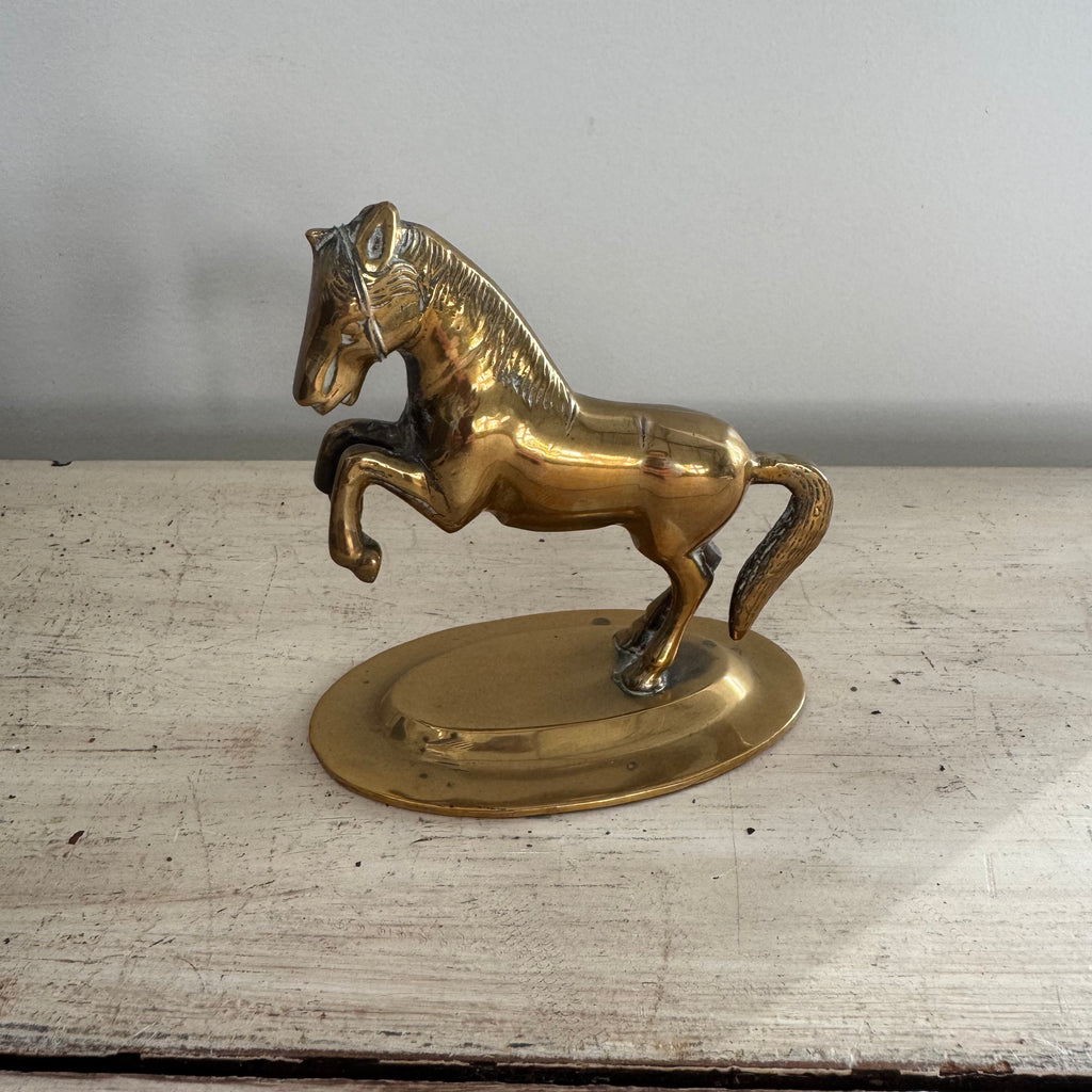 Vintage Brass Rearing Horse