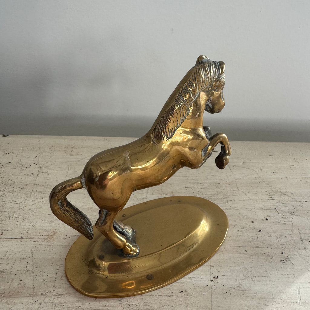 Vintage Brass Rearing Horse