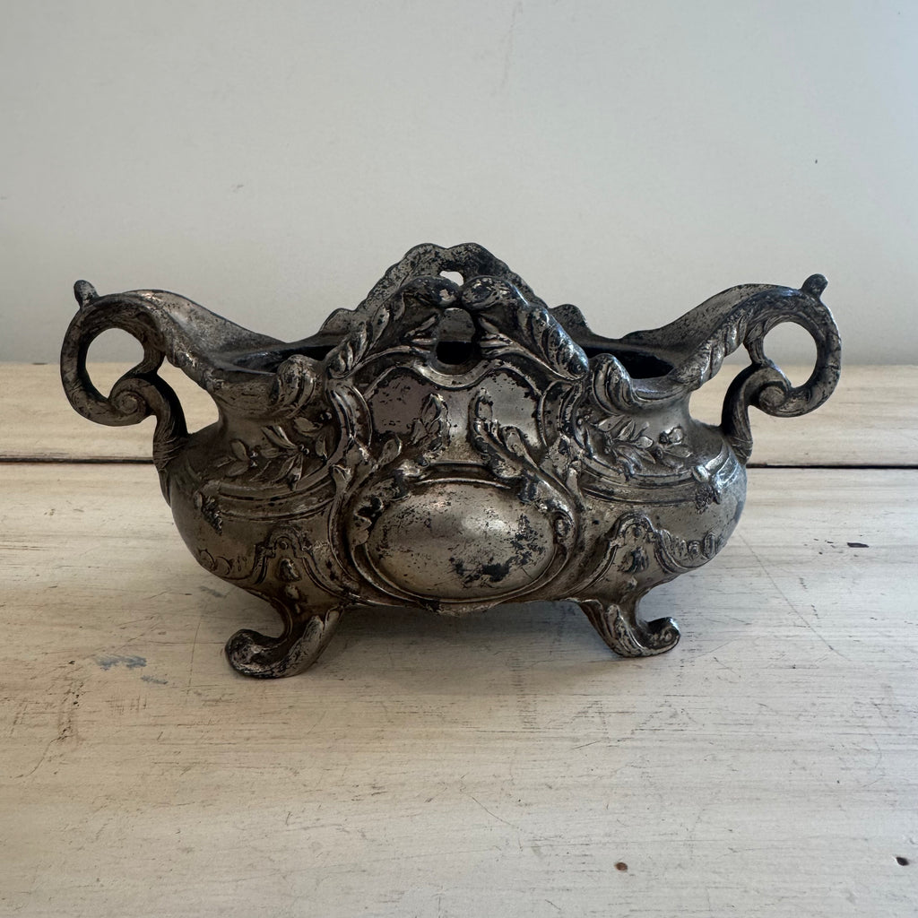 Vintage French Ornate Metal Jardinière