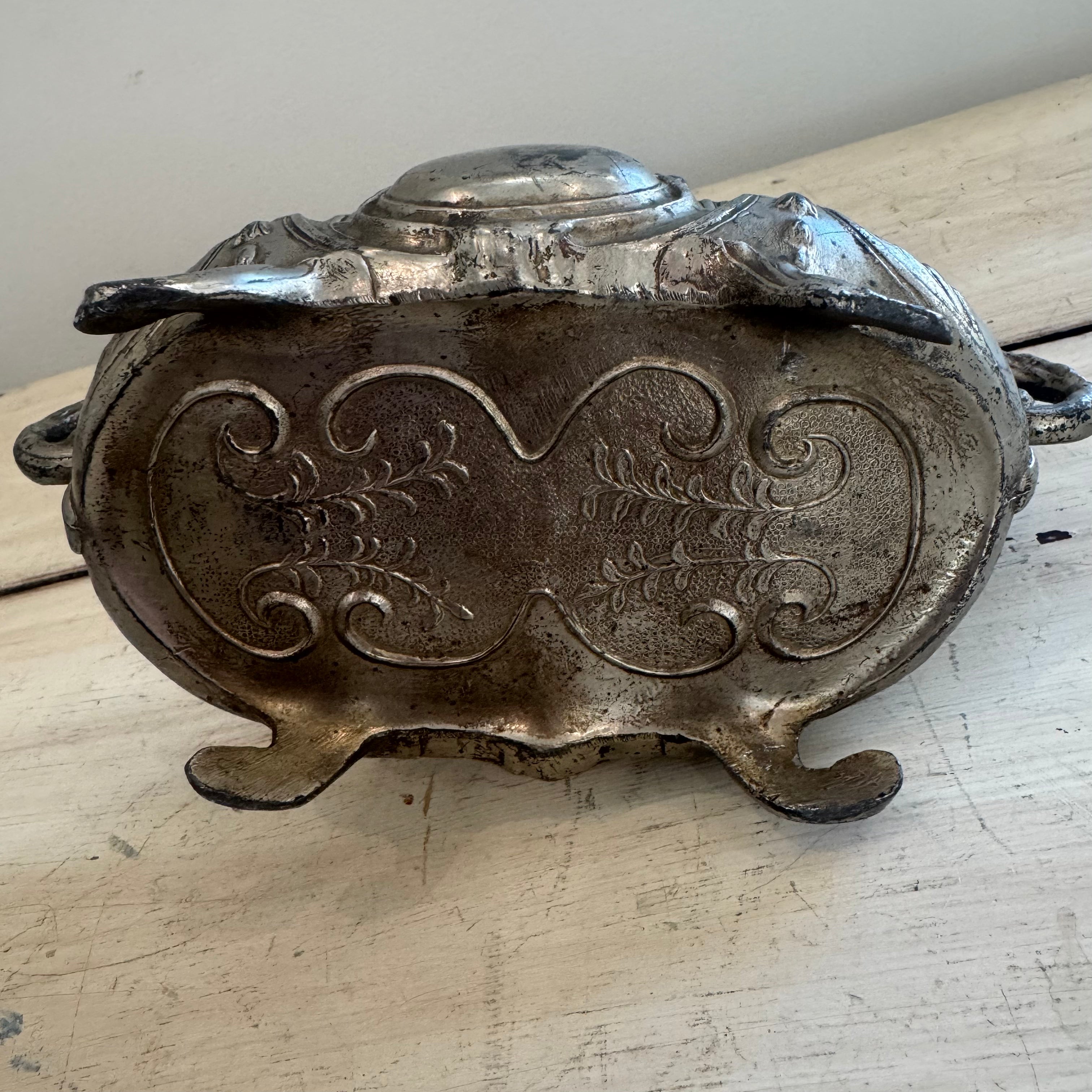 Vintage French Ornate Metal Jardinière