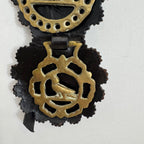 English Scalloped Horse Brass on Leather