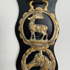 English Somerset estate Horse Brass on Leather *as found