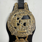 English Somerset estate Horse Brass on Leather *as found