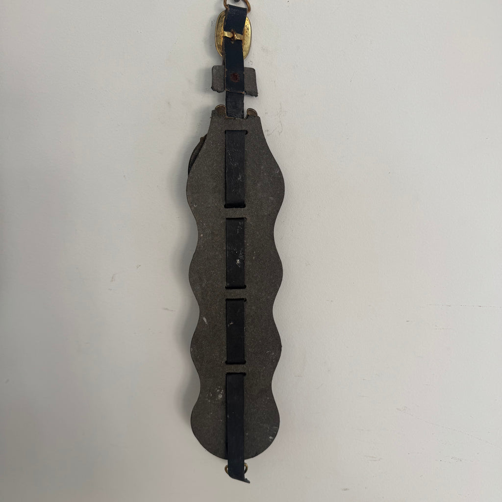 English Somerset estate Horse Brass on Leather *as found