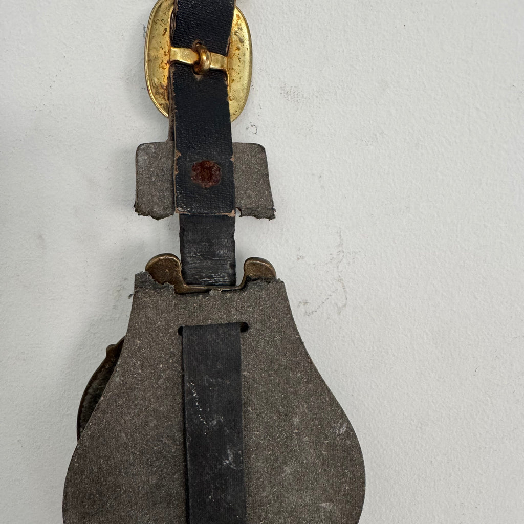 English Somerset estate Horse Brass on Leather *as found