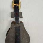 English Somerset estate Horse Brass on Leather *as found