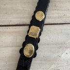English Leather Horse Harness Strap with Brass Studs