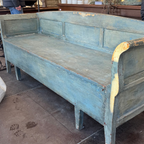 Swedish Blue Painted Slagbänk Bench /Bed