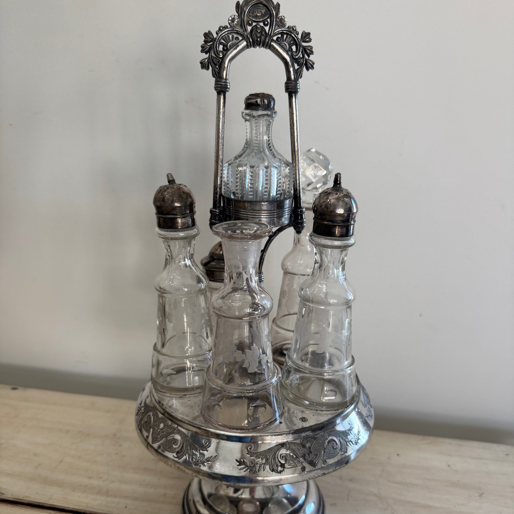 Antique Victorian Meriden Britannia Cruet Set
