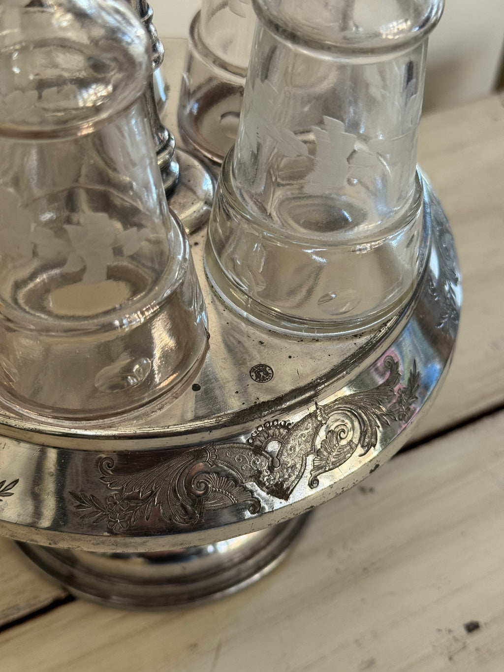 Antique Victorian Meriden Britannia Cruet Set