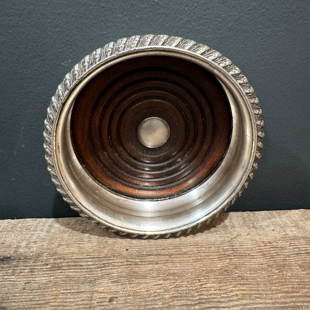 English Silverplate Wine Bottle Coaster
