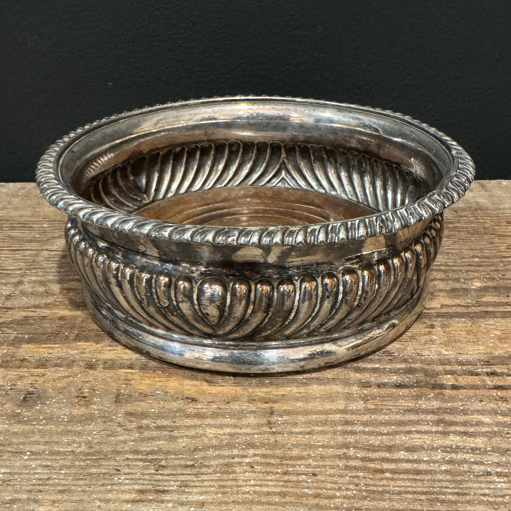 English Silverplate Wine Bottle Coaster