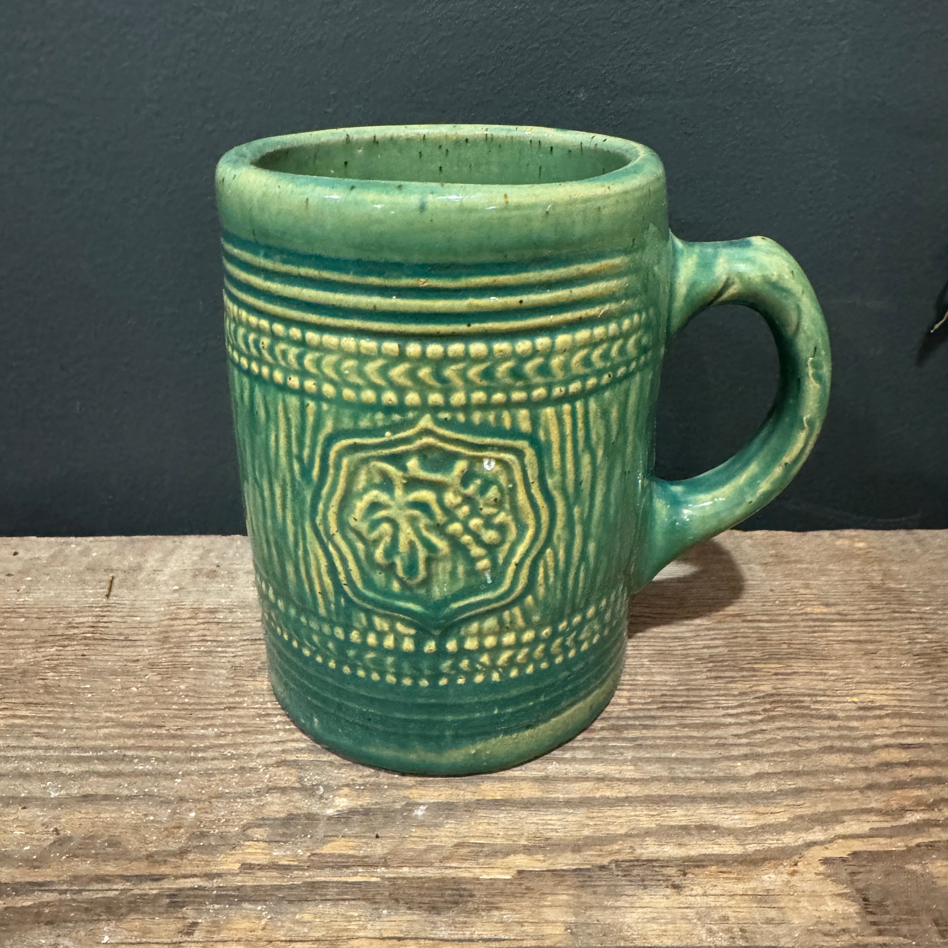 Vintage McCoy Green Glazed Mug