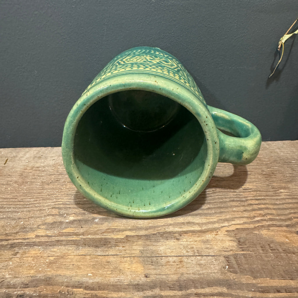 Vintage McCoy Green Glazed Mug