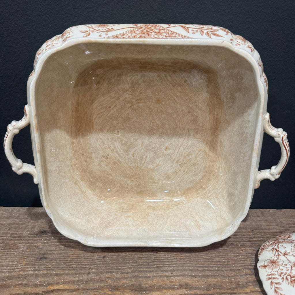 19th Century Brown Transferware Tureen