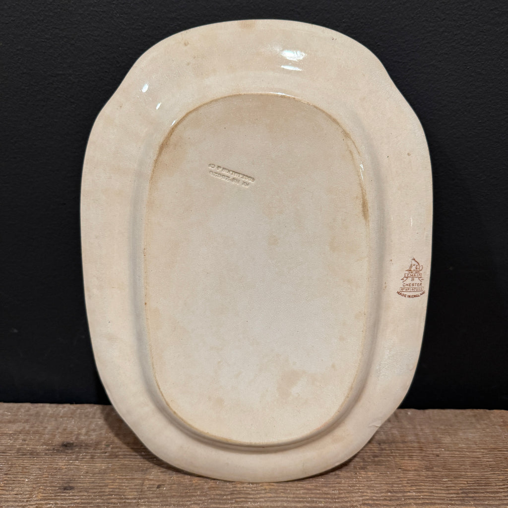 English Brown Transferware Platter