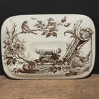English Brown Transferware Tureen w/ Lid *as found