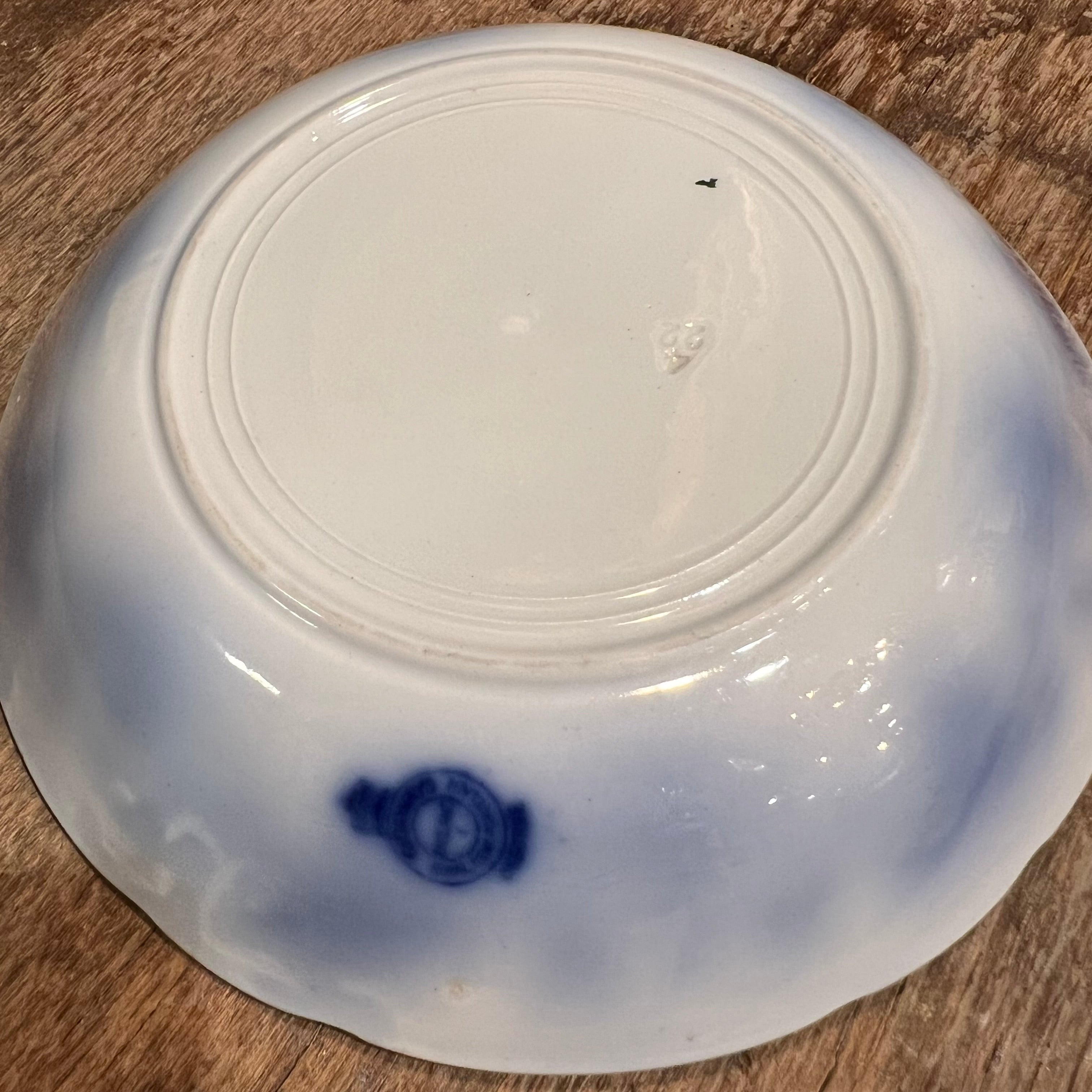 Set of 6 Antique English Flow Blue Bowls