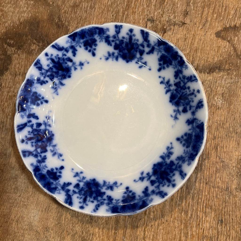 Set of 6 Antique English Flow Blue Bowls