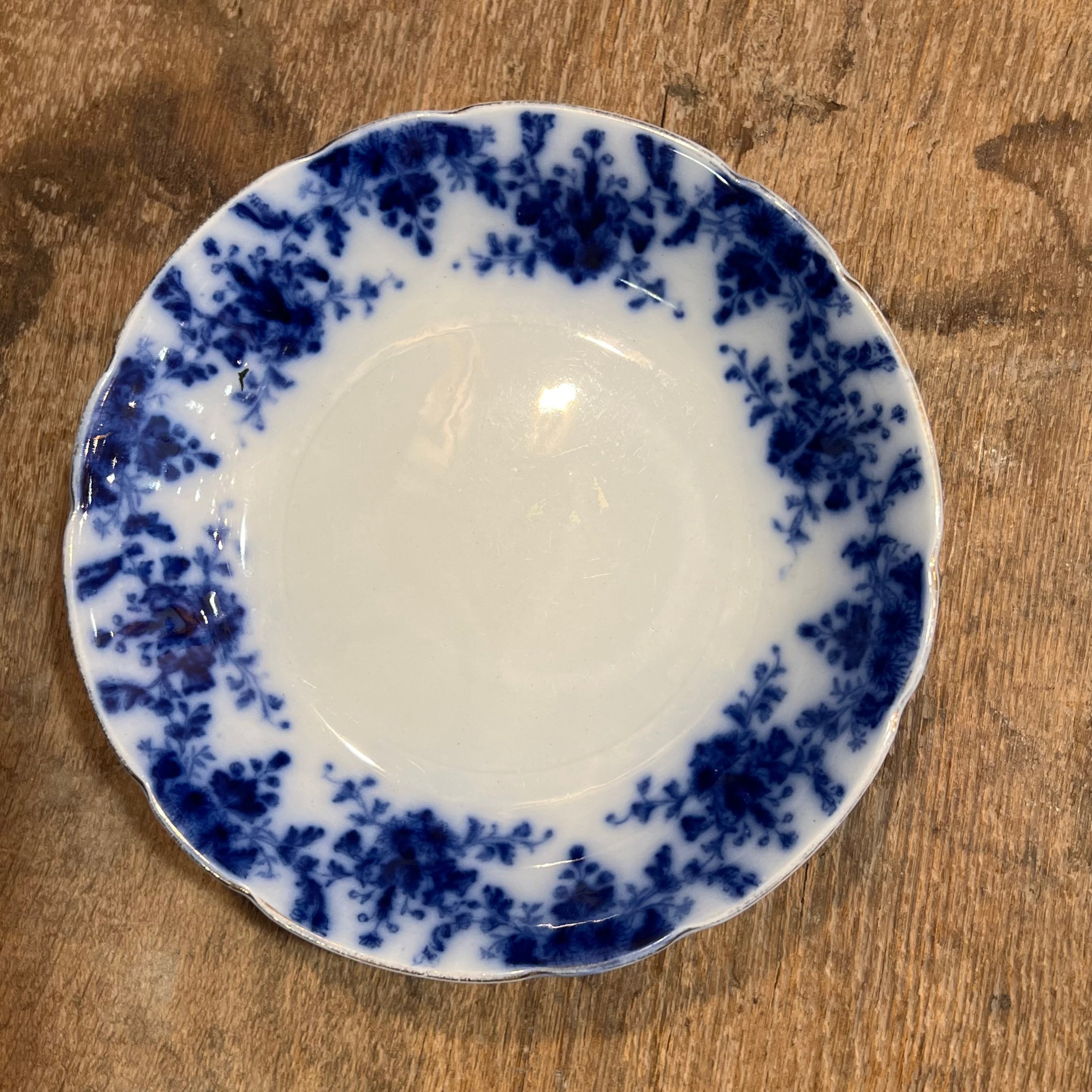 Set of 6 Antique English Flow Blue Bowls