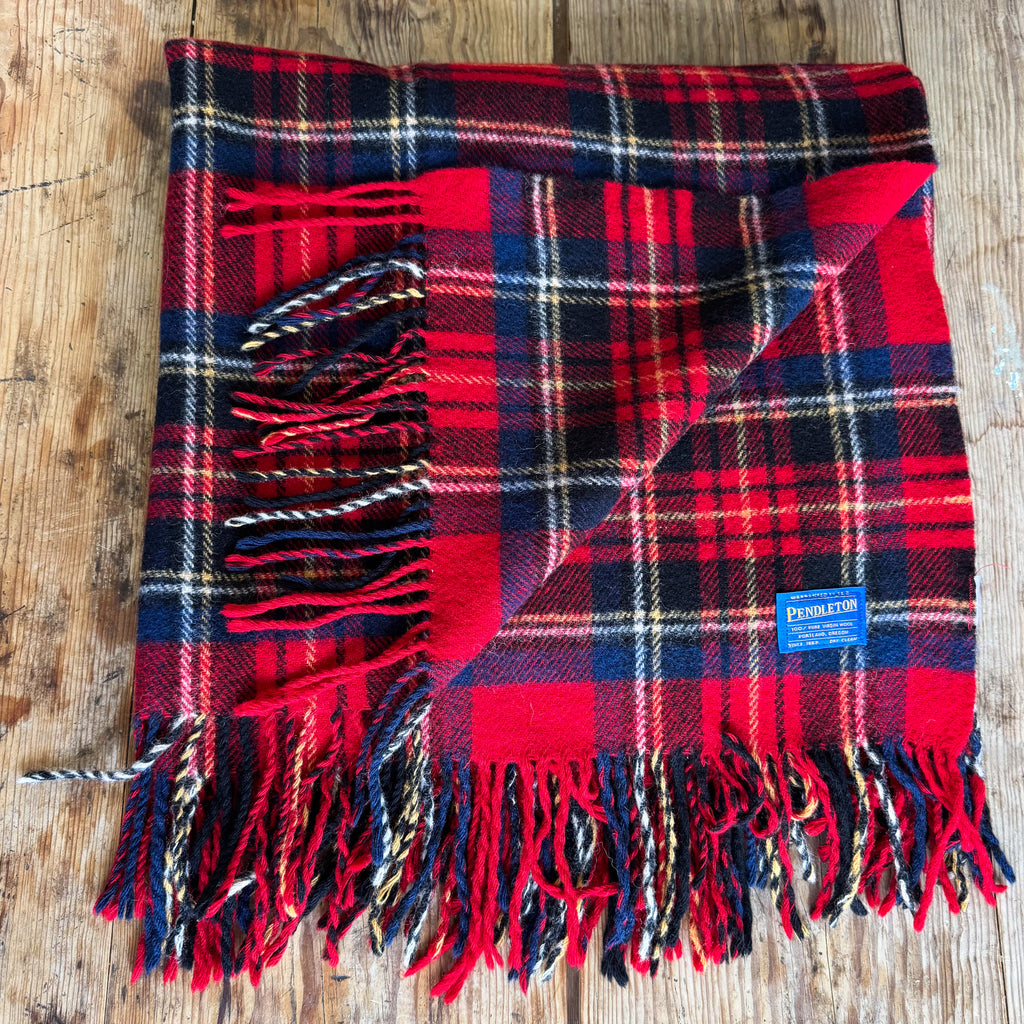 Pendleton Red Plaid Wool Blanket