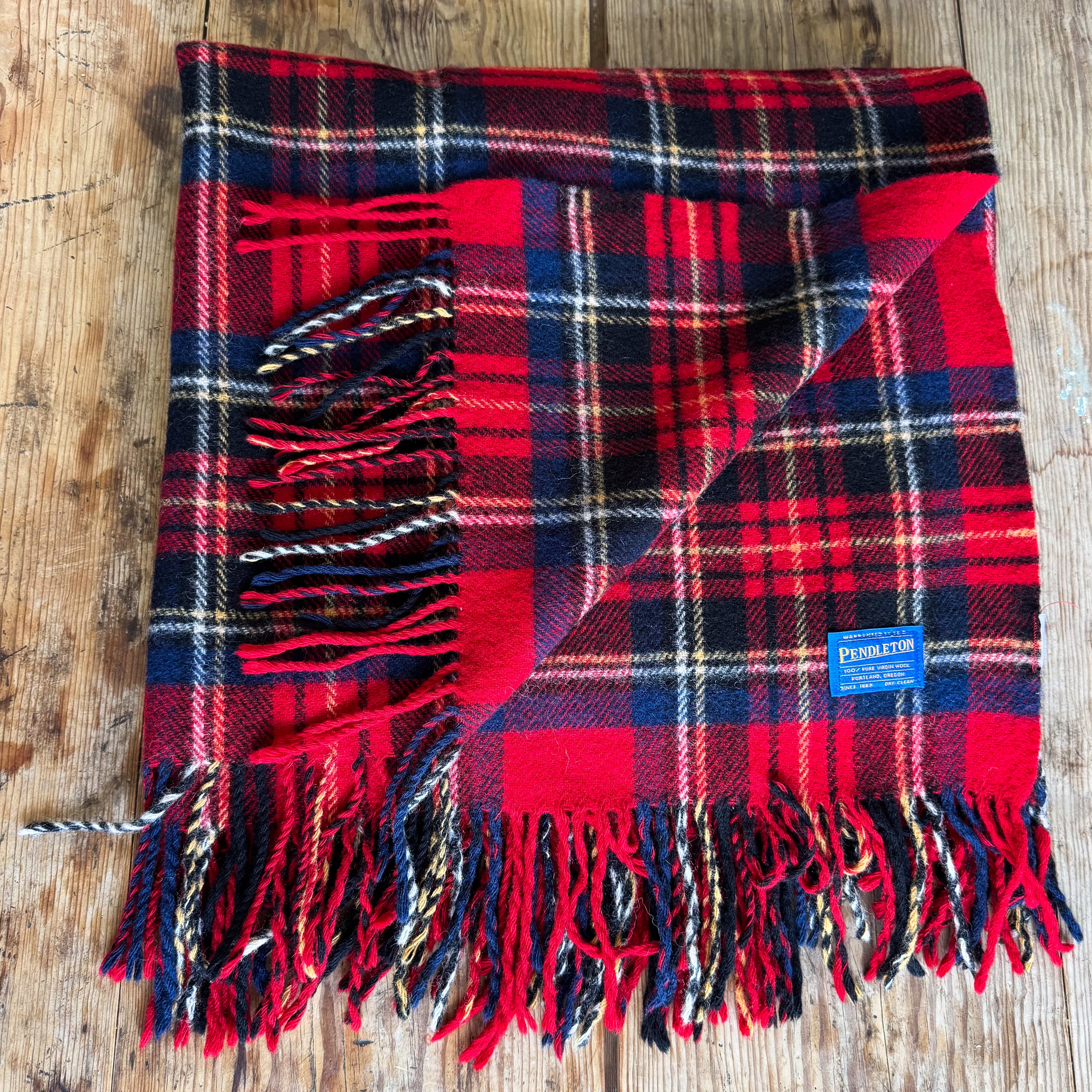 Pendleton Red Plaid Wool Blanket
