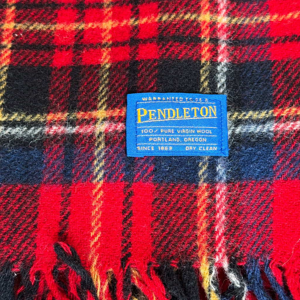 Pendleton Red Plaid Wool Blanket
