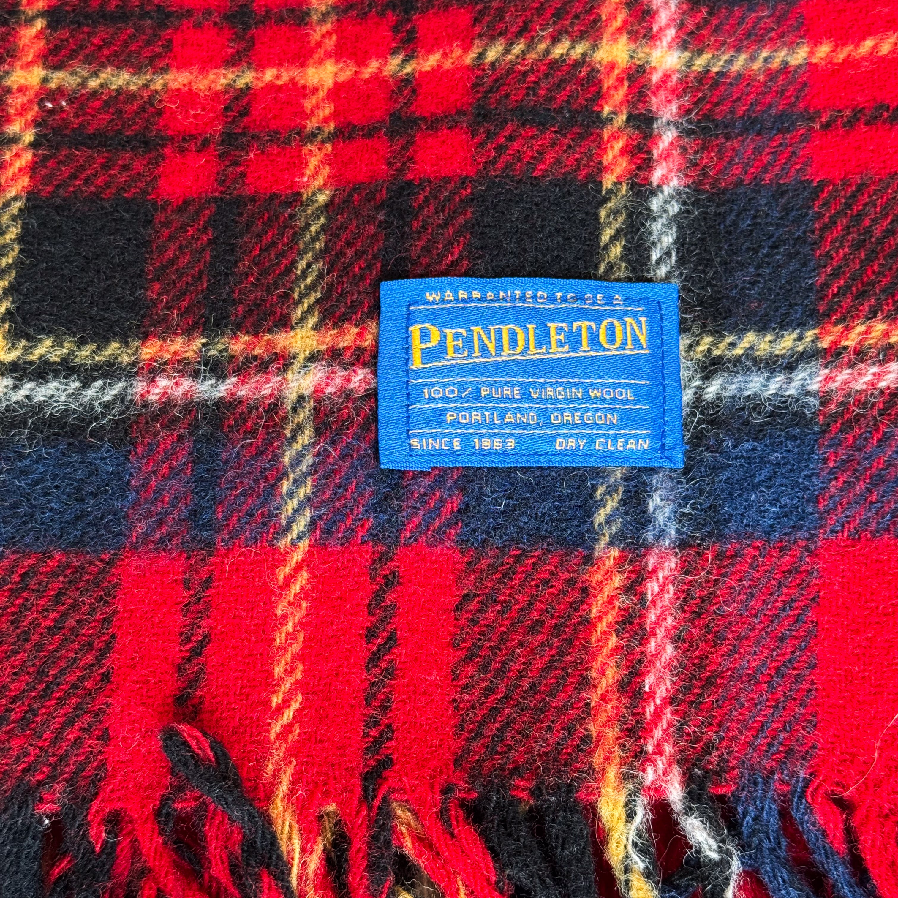 Pendleton Red Plaid Wool Blanket