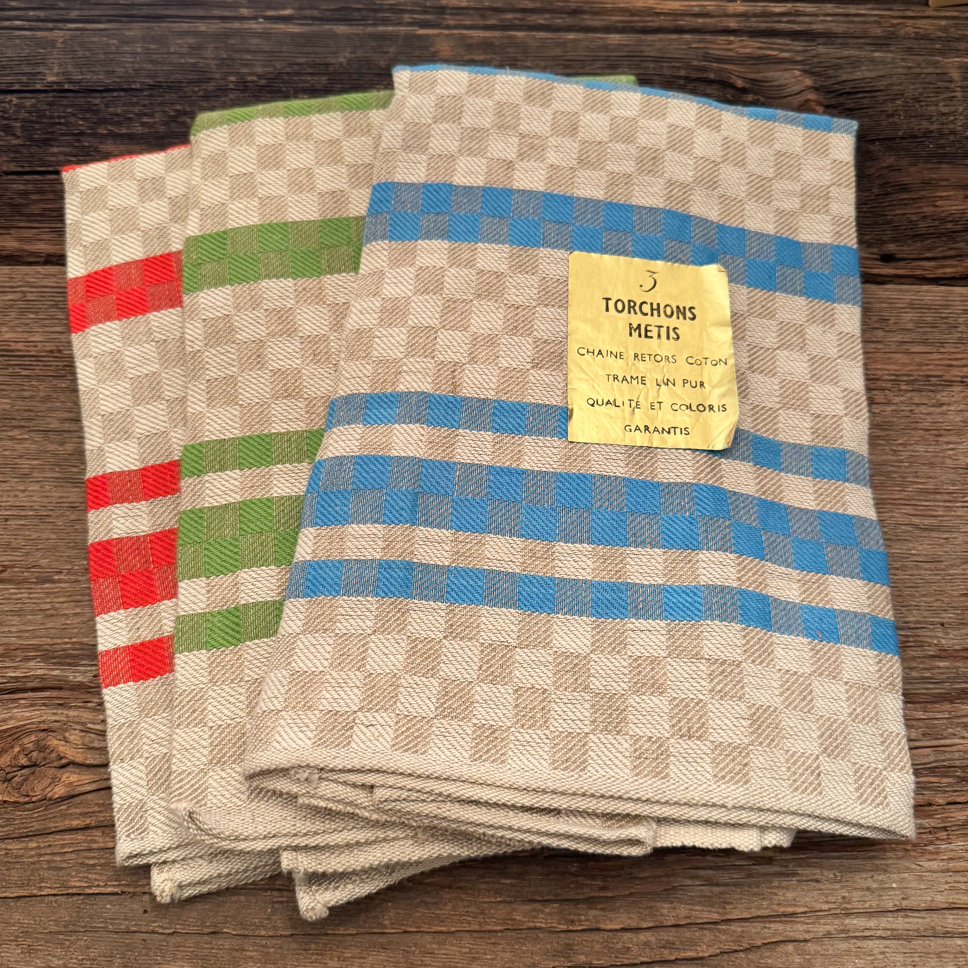 French Tea Towels Vintage Never Used (set of 3)
