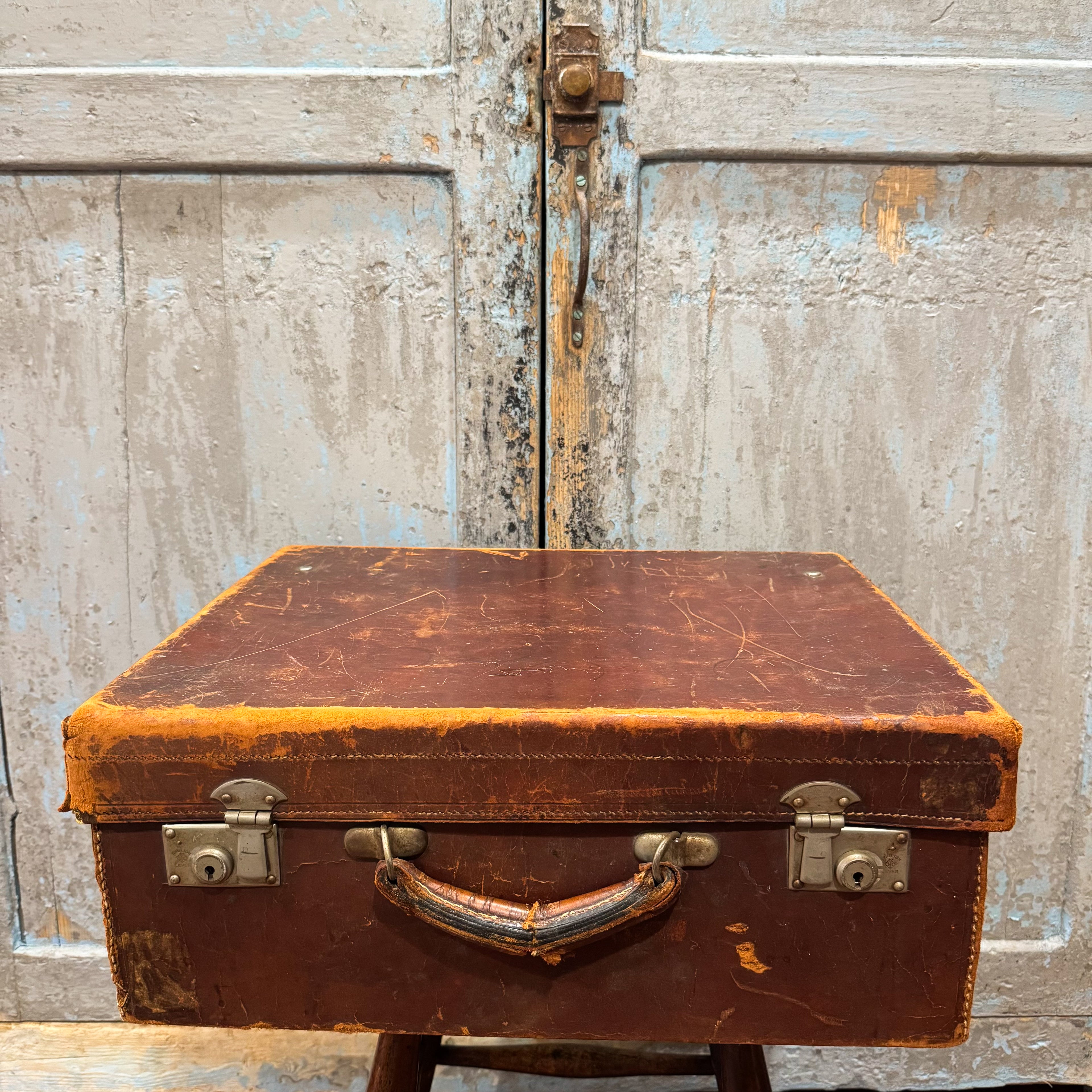 British Leather Suitcase 20"