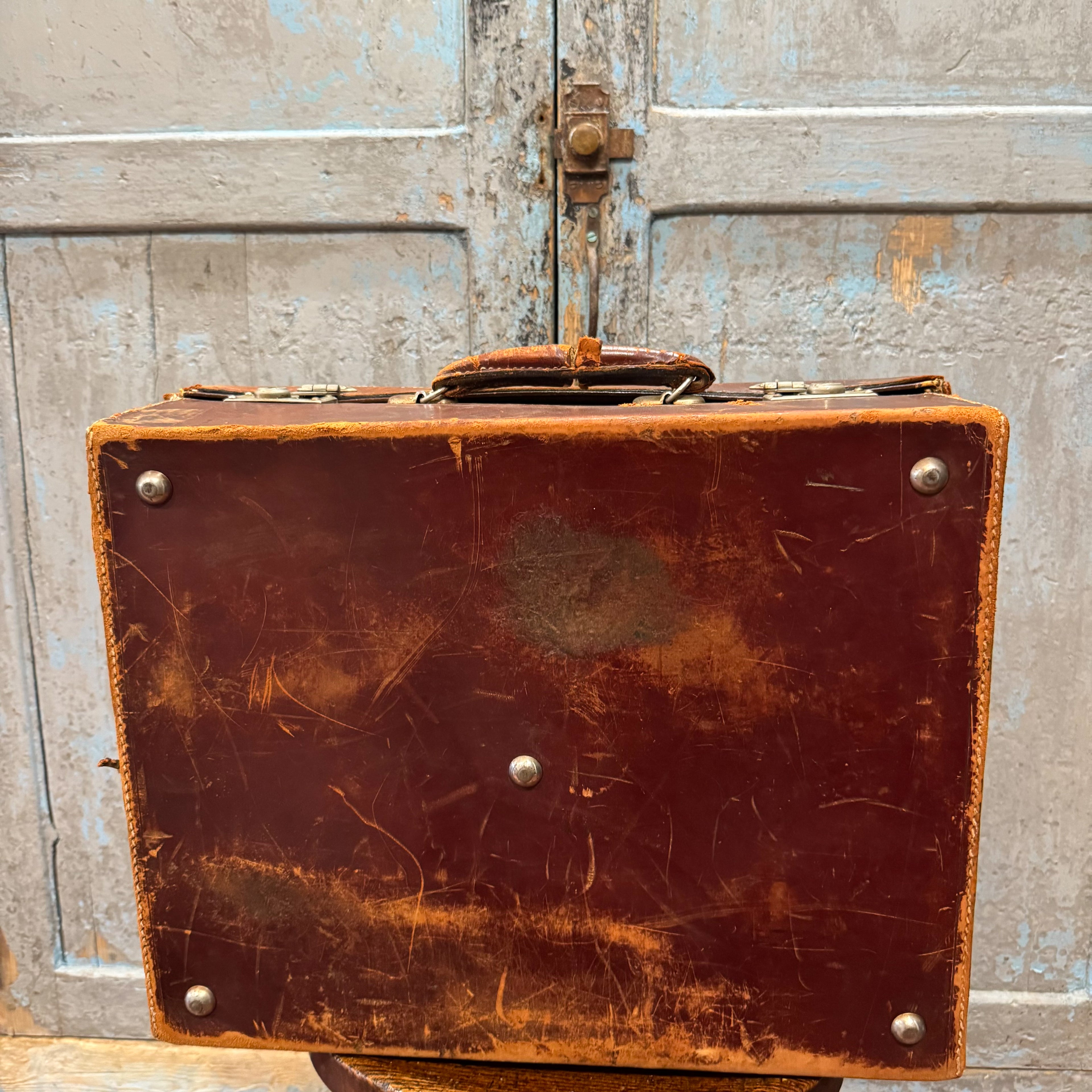 British Leather Suitcase 20"