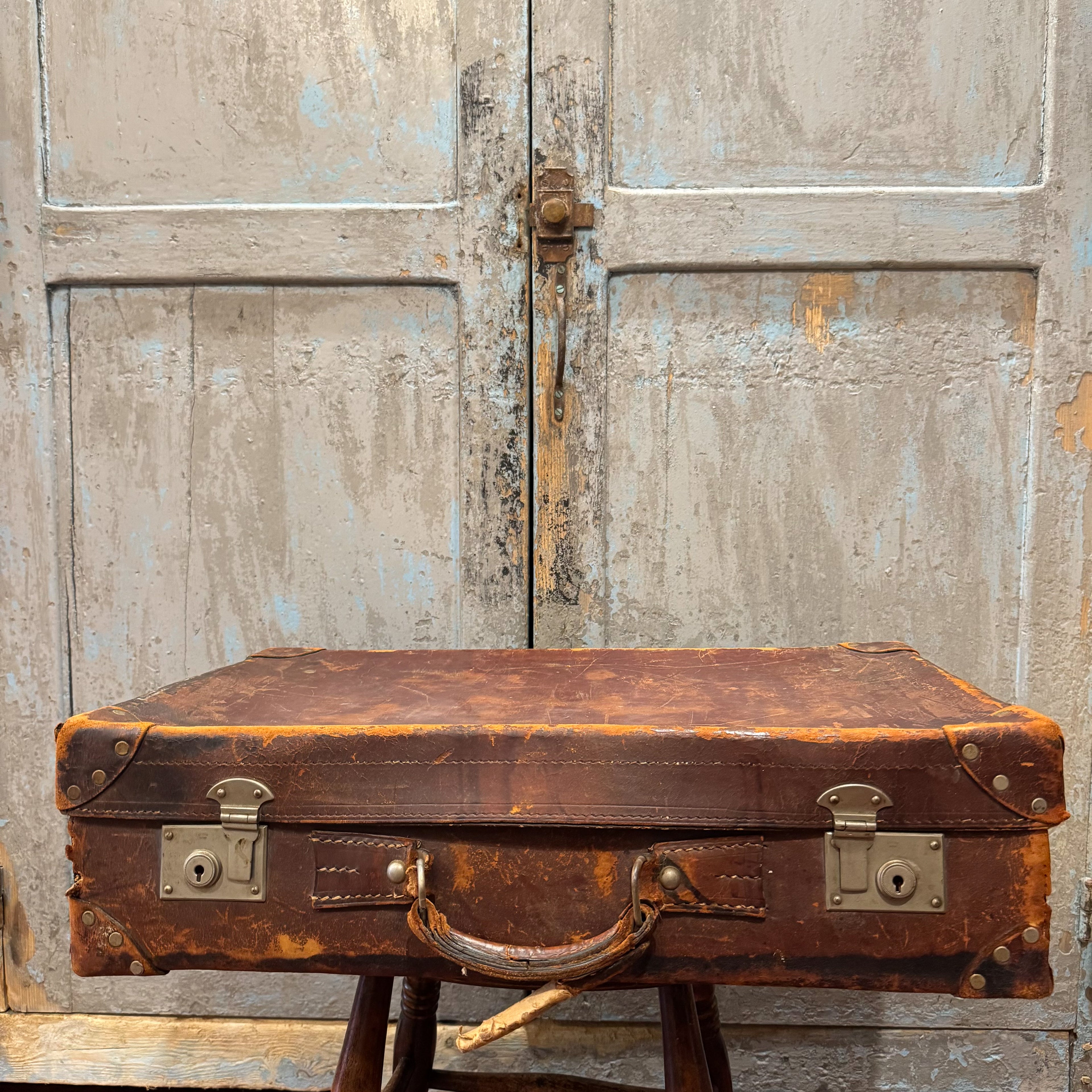 British Leather Suitcase 26"