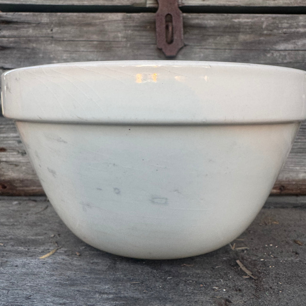 Antique English Creamware Mixing Bowl