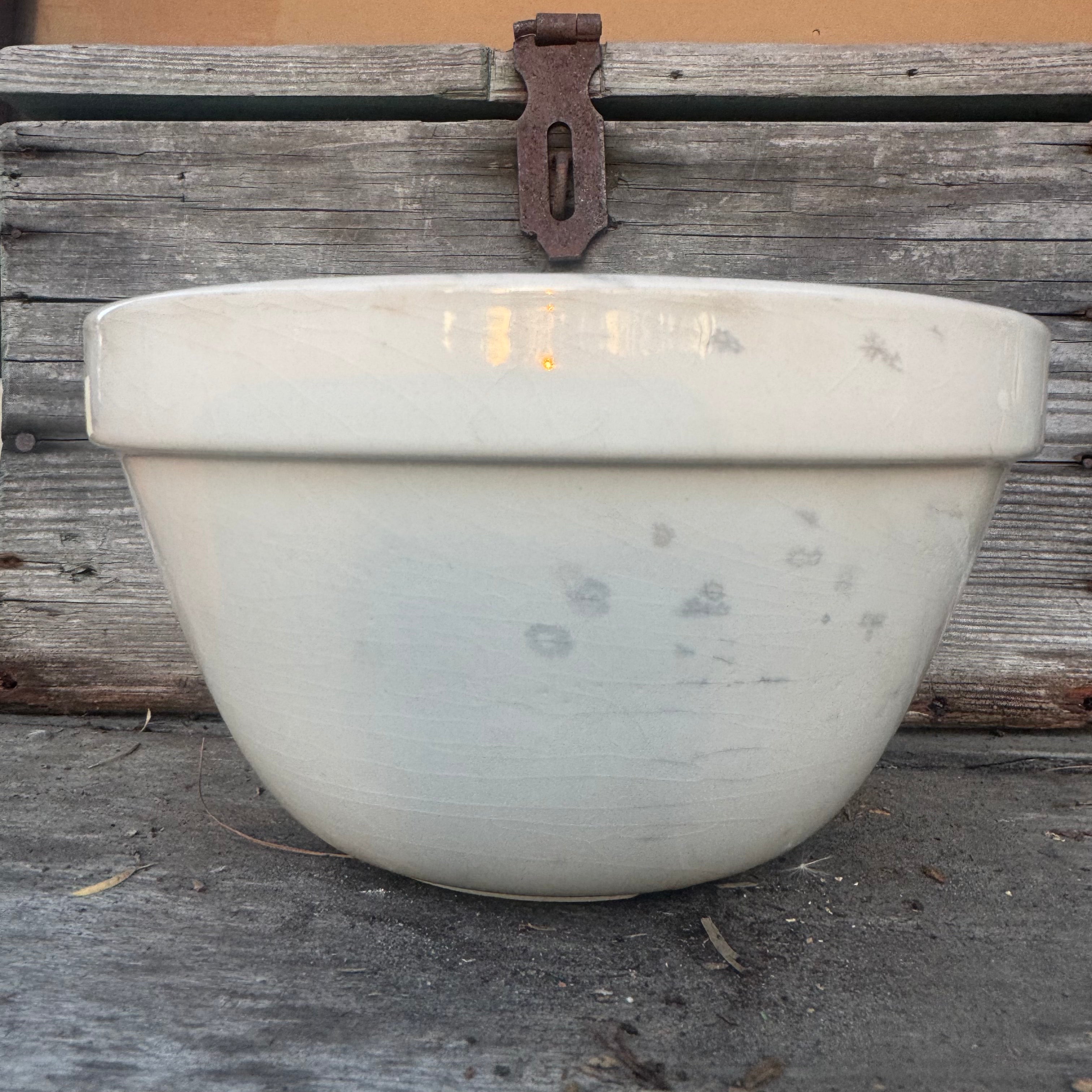 Antique English Creamware Mixing Bowl
