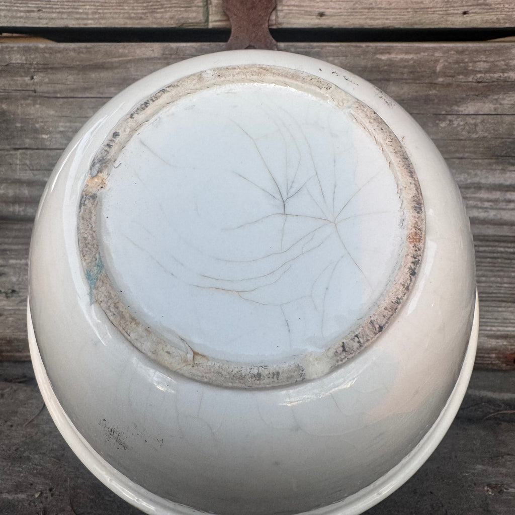 Antique English Creamware Mixing Bowl
