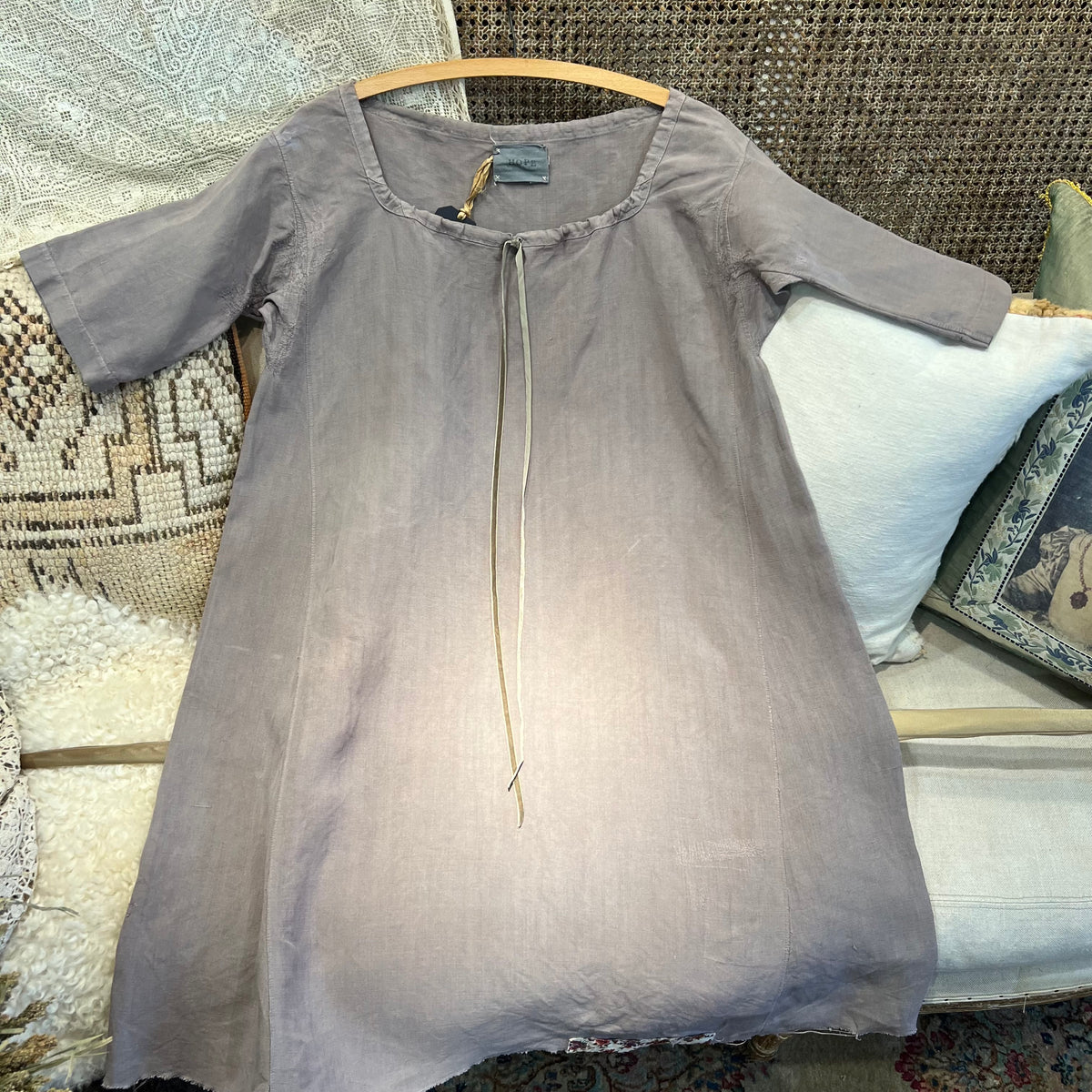 Antique French Chemise, Artist Reworked