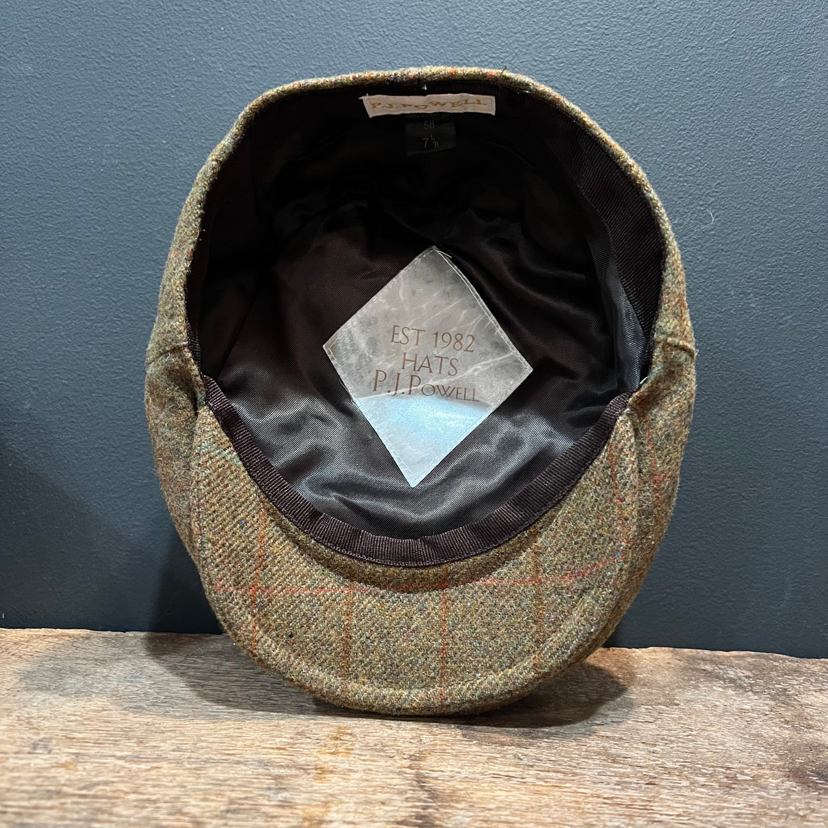 P.J. Powell Wool Tweed Flat Cap – Size 7⅛